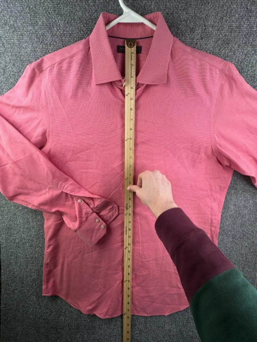 Banana Republic Button Up Shirt Red Non Iron Slim Fit 16 16.5 Large Long Sleeve